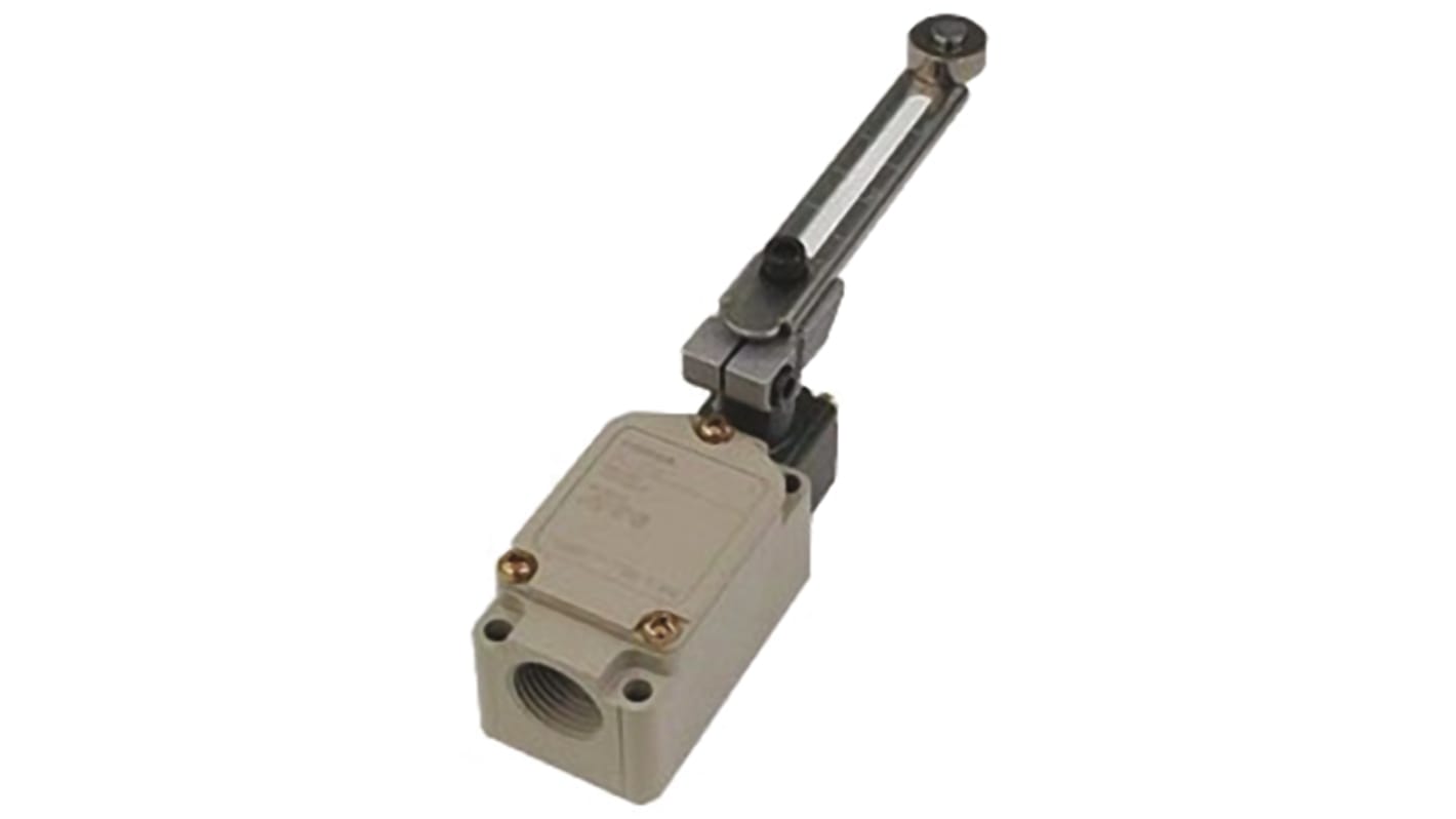 Omron Roller Lever Limit Switch, NO/NC, IP67, SPST, 500V ac Max, 10A Max