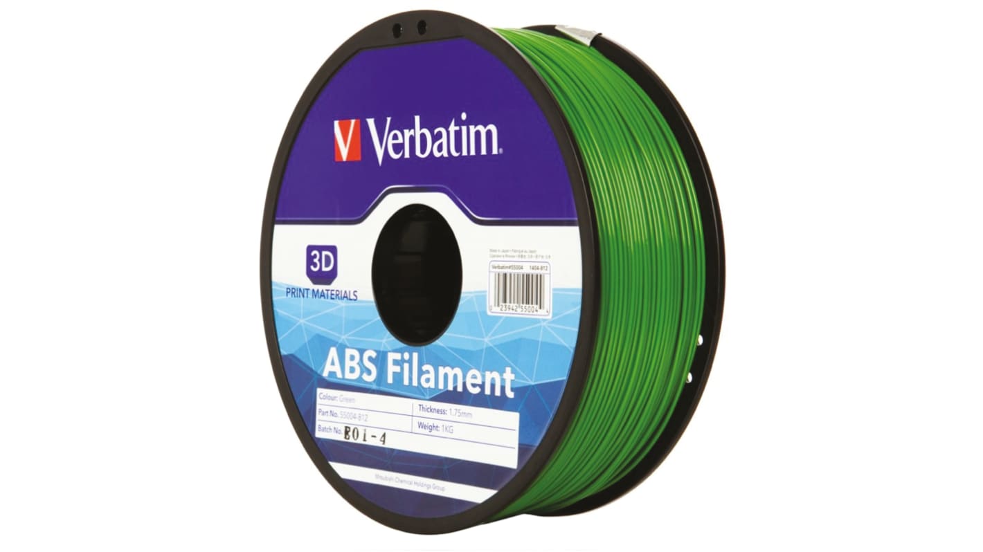 Verbatim ABS 3D-Drucker Filament, Grün, 1.75mm, FDM, 1kg