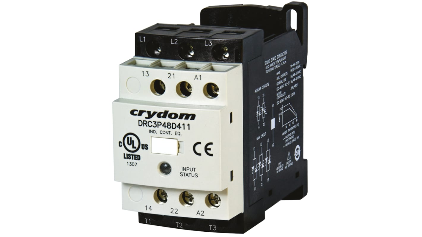 Sensata Crydom DRC Series Solid State Contactor, 3-Pole, 2NO