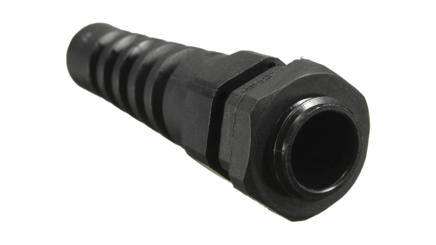 RS PRO Black Nylon Cable Gland, M12 Thread, 3mm Min, 6.5mm Max, IP68