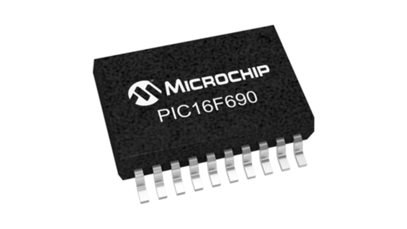 Microchip PIC16F690-E/SS, 8bit PIC Microcontroller, PIC16F, 20MHz, 7 kB Flash, 20-Pin SSOP