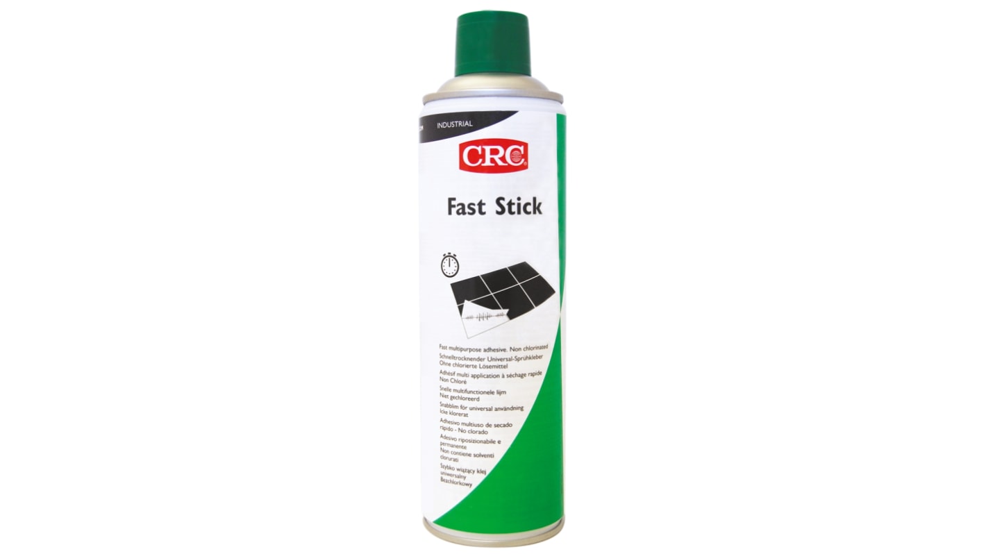 Adesivo spray CRC Fast Stick, col. Trasparente, Barattolo da 500 ml