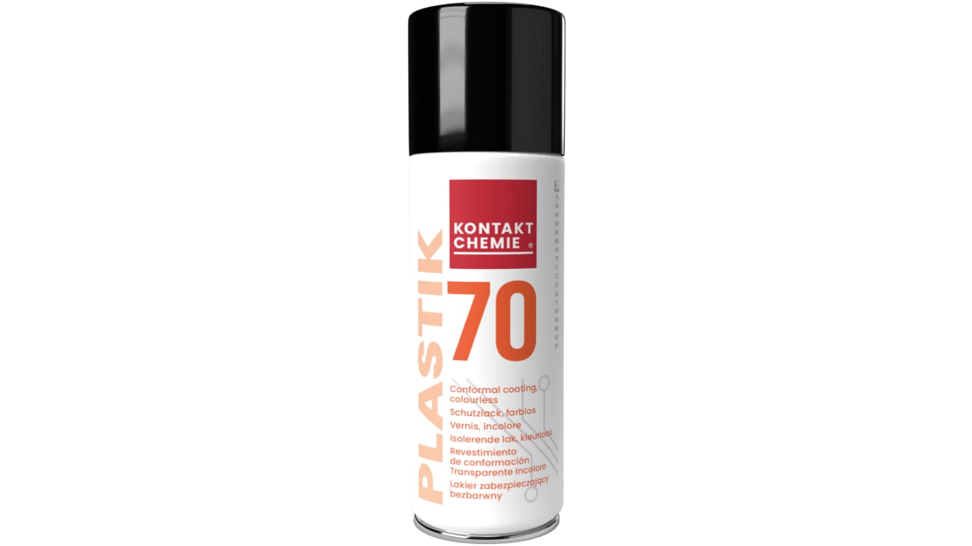 Ochranný nátěr, čirý Akrylová pryskyřice, 200 ml Aerosol >80kV/mm Kontakt Chemie