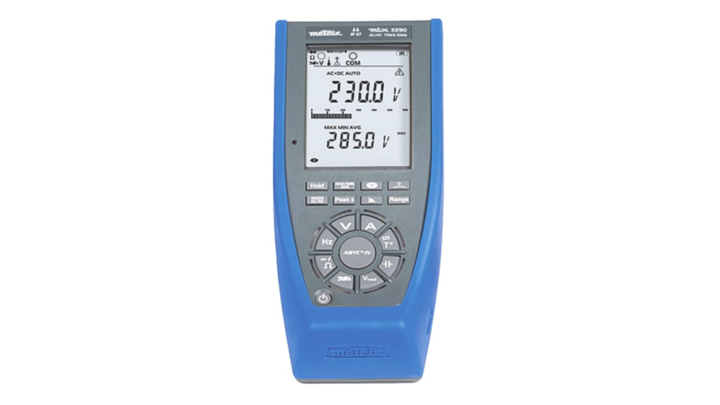 Metrix 3290 Handheld Digital Multimeter, True RMS, 20A ac Max, 20A dc Max, 600V ac Max - UKAS Calibrated