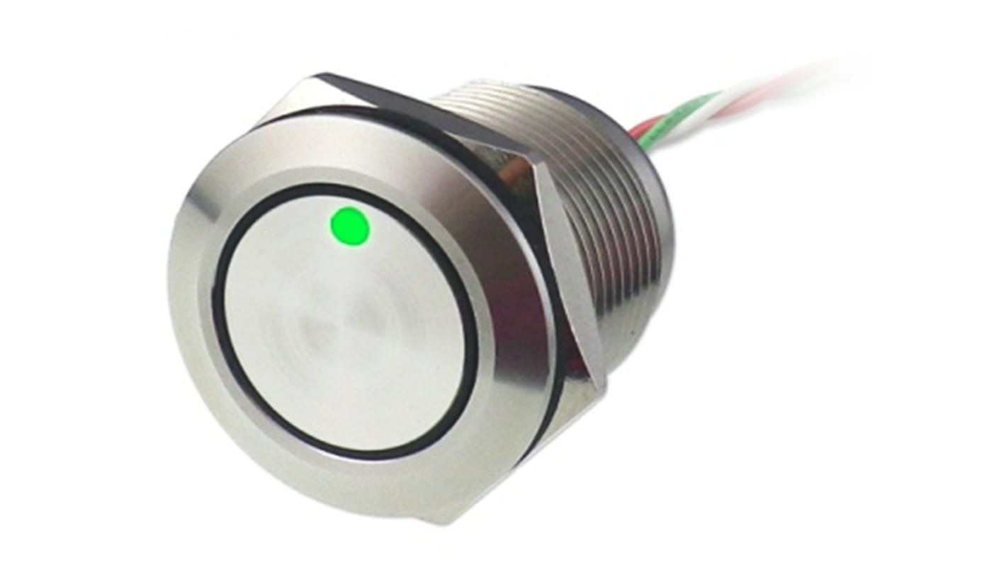 Interruptor capacitivo capacitivo RS PRO, NO, Enclavamiento, , iluminado, Led Verde, Rojo, 30V dc, 1.5A, IP68