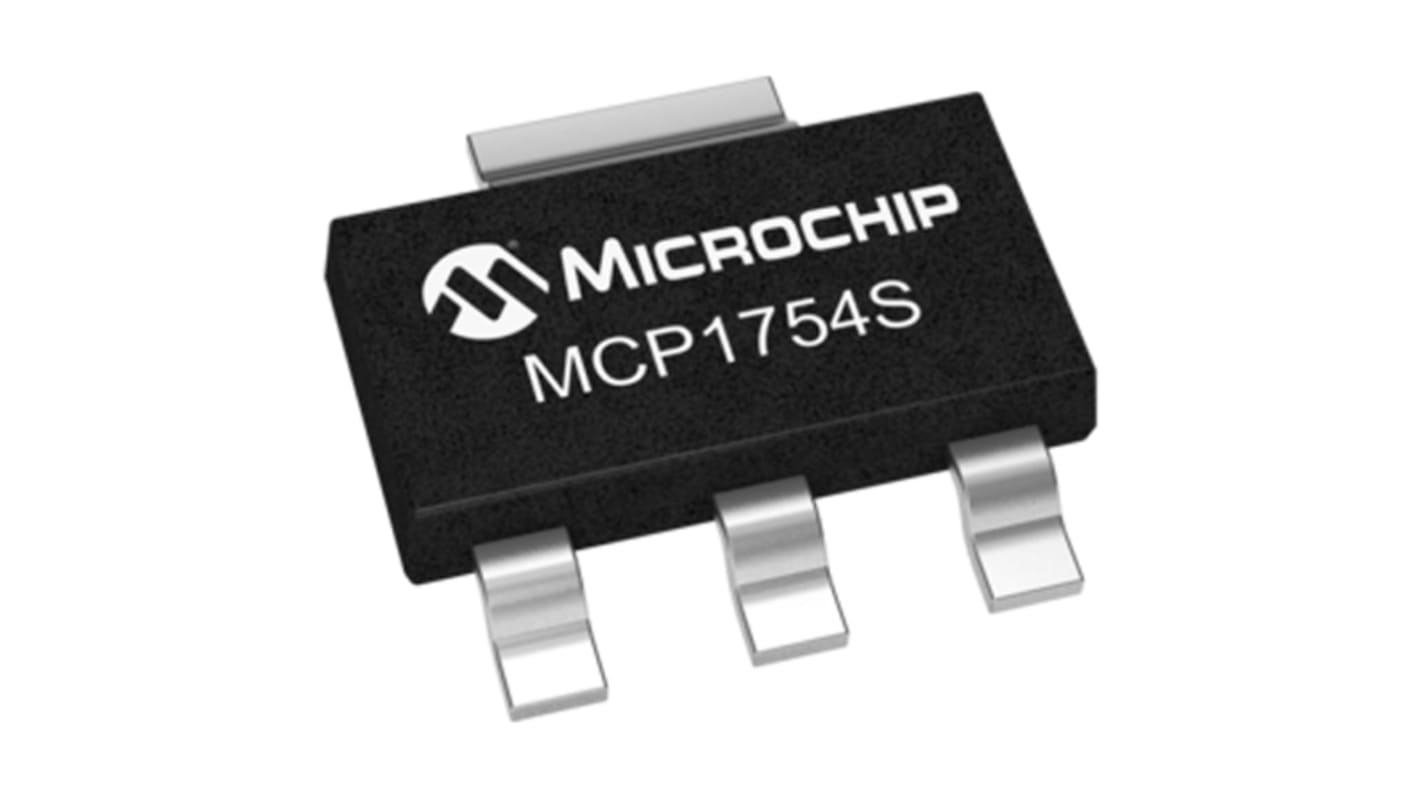 Microchip Spannungsregler 150mA, 1 Niedrige Abfallspannung SOT-223, 3+Tab-Pin, Fest