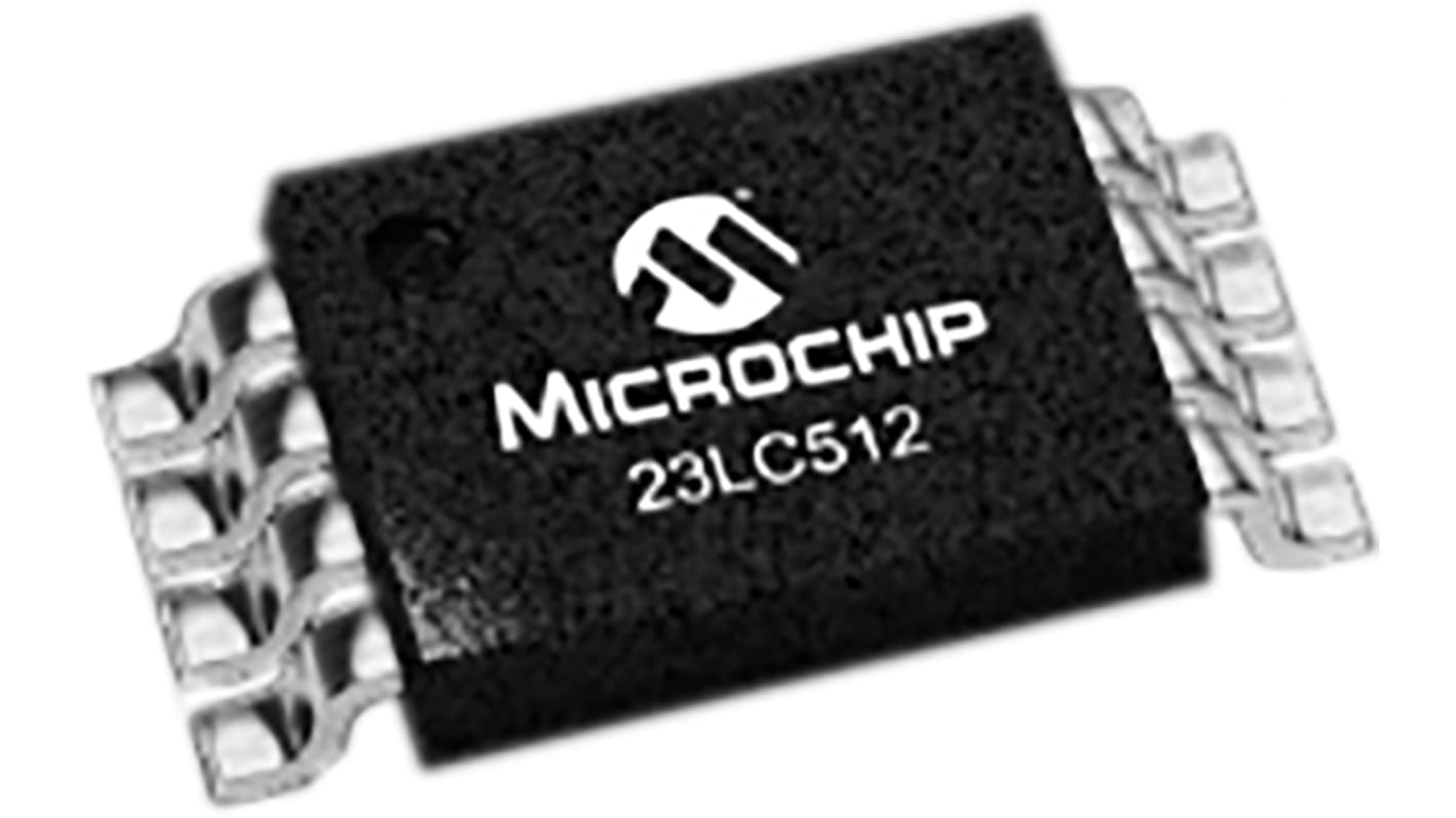 Microchip 512Kbit 20MHz同步SRAM, 8Bit每字组, 64k x 8 位, 8针, 23LC512-I/ST