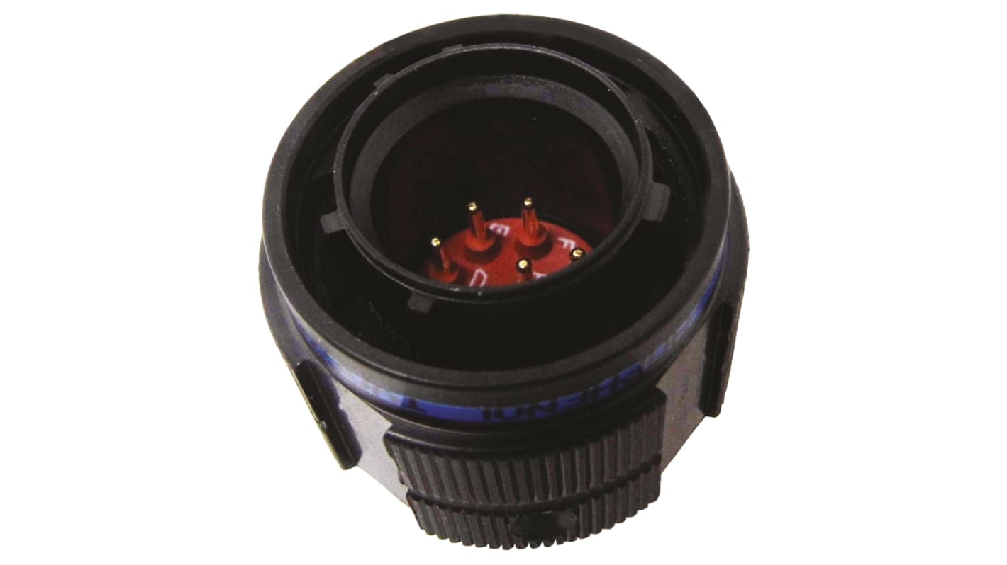 Amphenol Limited, TV, Copper Alloy 13 Way Cable Mount MIL Spec Circular Connector PlugBlack, Pin Contacts,Shell Size