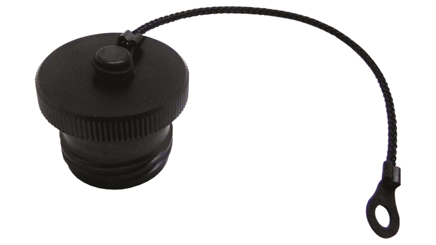 Amphenol 3 TV MIL-DTL-38999 Male Dust Cap, Shell Size 15, with Black Zinc Nickle Finish