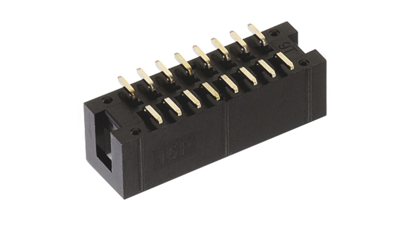 Wurth Elektronik 10p双排排针 直向线对板连接器, 2.54mm间距, 3.0A, 250.0 V, THT安装, WR-BHD系列