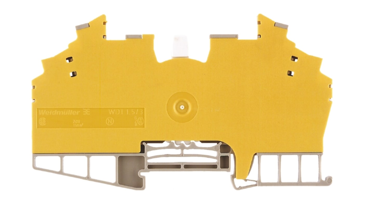 Weidmuller W Series Brown Disconnect Terminal Block, 1.5mm², Single-Level, Screw Termination