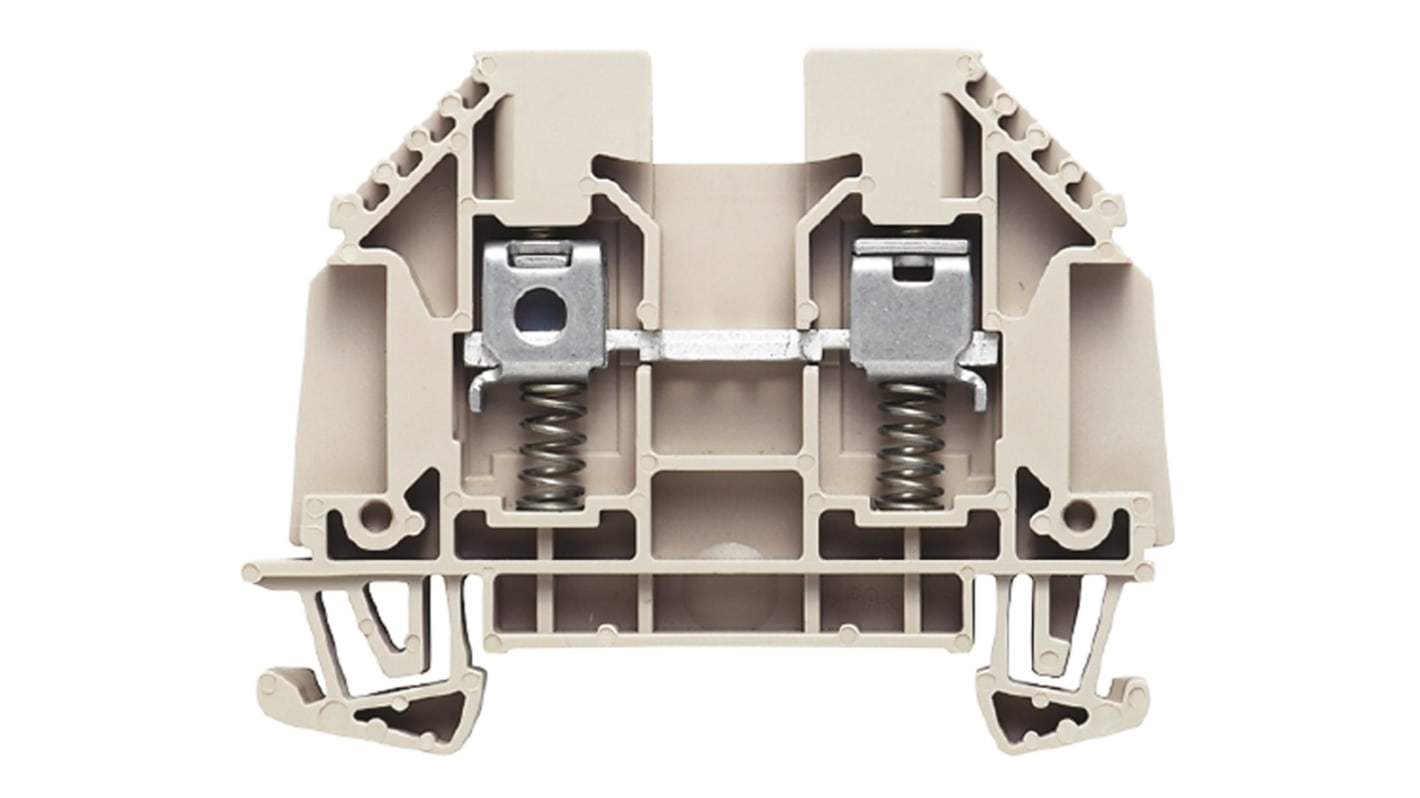 Weidmuller W Series Brown Feed Through Terminal Block, Single-Level, Screw Termination