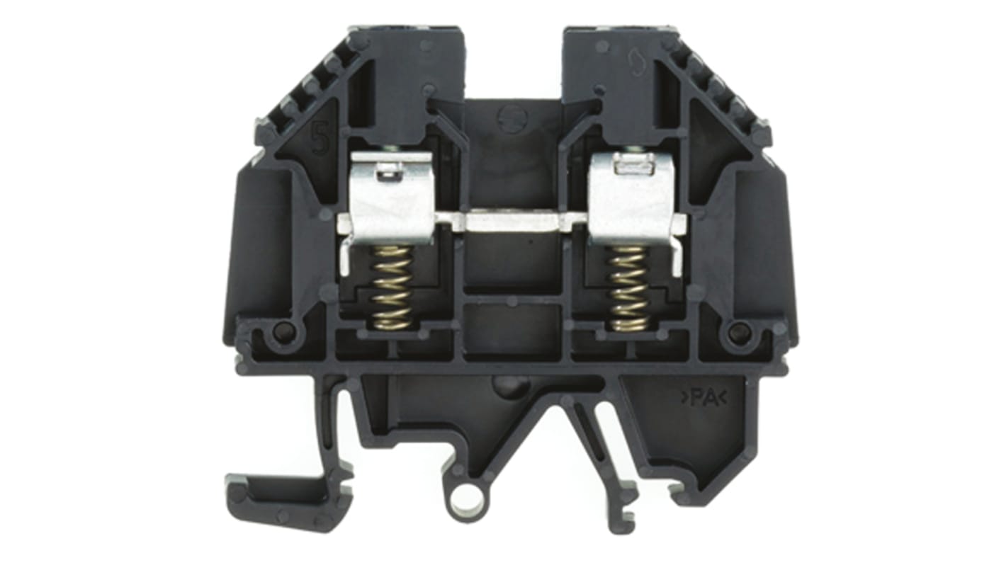 Weidmuller 单层直通式接线端子, 41A, 500 V, 螺钉端接, 黑色, W系列