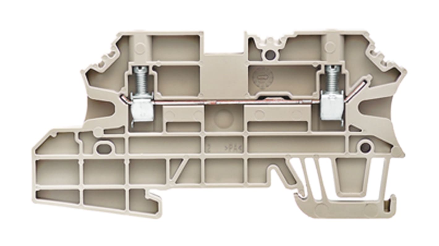 Bloc de jonction de traversée Weidmuller W, 2.5mm², A visser, Marron