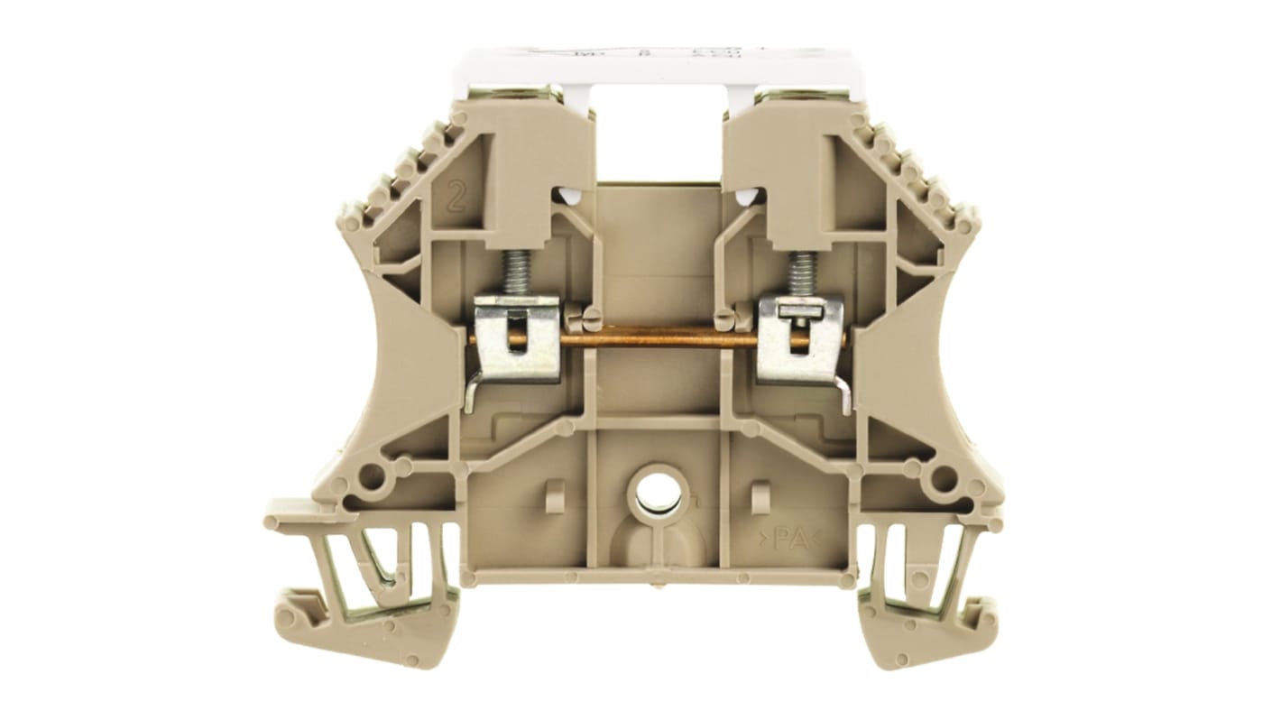 Weidmuller 1024400000 W Series Dark Beige, 2.5mm², Single-Level, Screw Termination