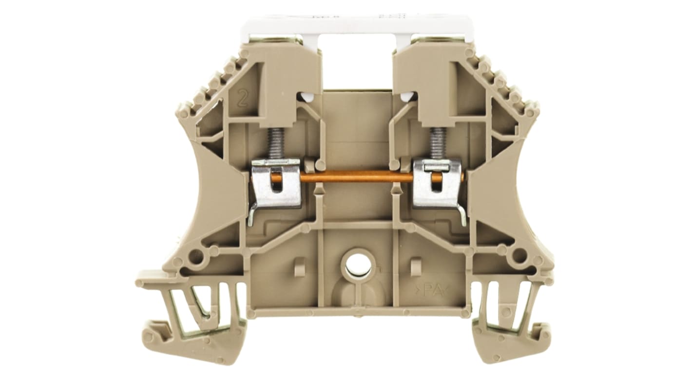 Paire de blocs de jonction pour tension thermoélectrique Weidmuller W, 2.5mm², A visser, Beige foncé