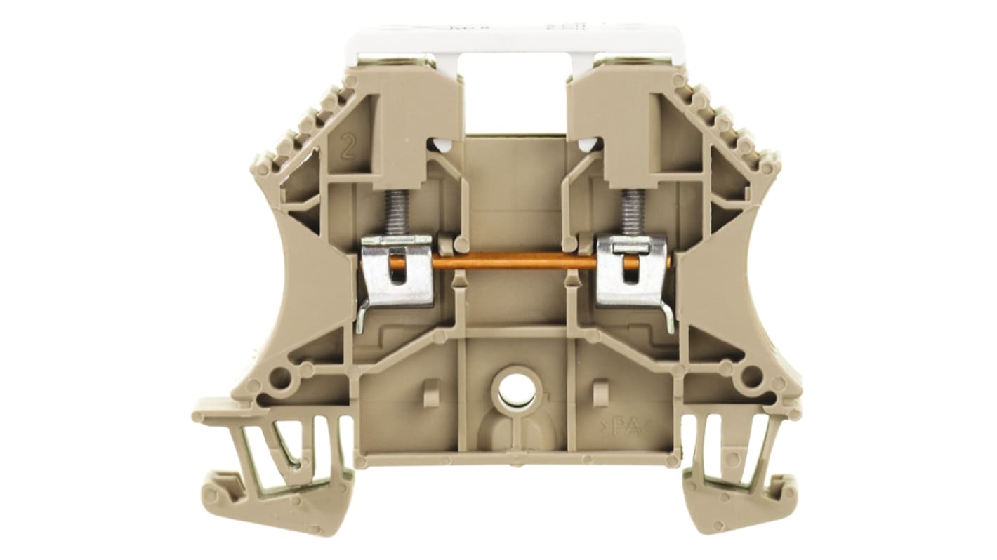 Weidmuller 1041500000 W Series Dark Beige, 2.5mm², Single-Level, Screw Termination