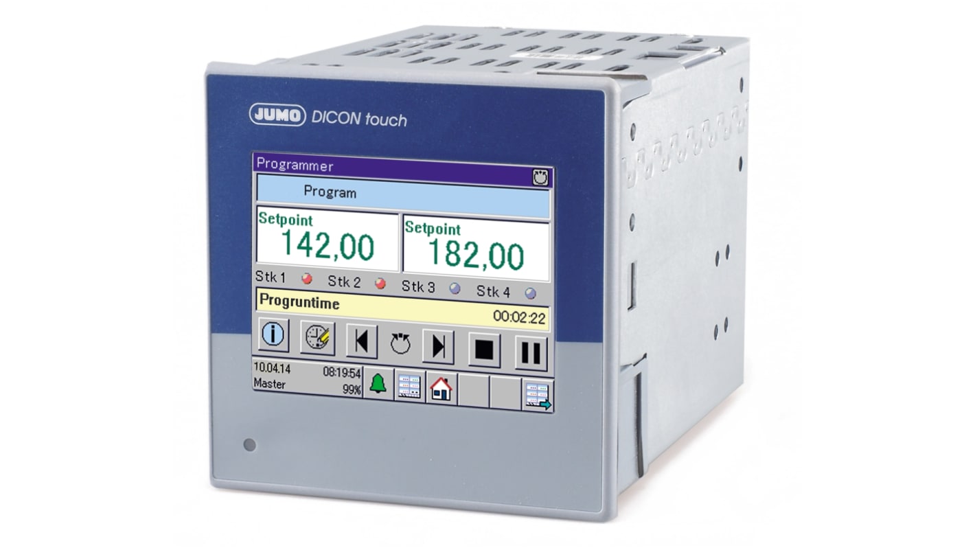 Rs-Online Termoregolatori PID Jumo DICON Touch 20 → 30 V c.a./c.c. 96 x 96mm 2 uscite Relè