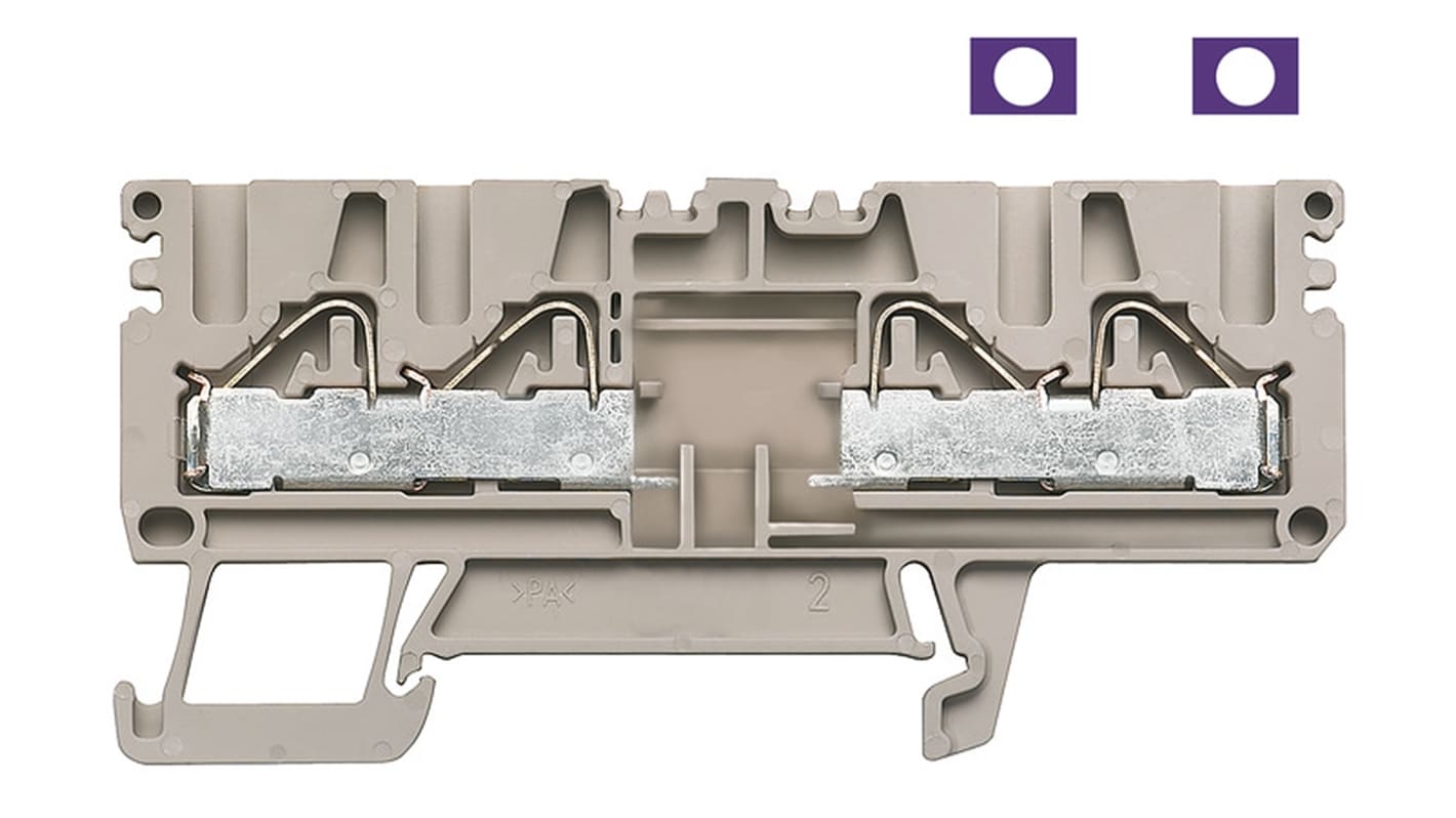 Morsettiera passante Weidmuller, Beige scuro, livello Singolo, 32A