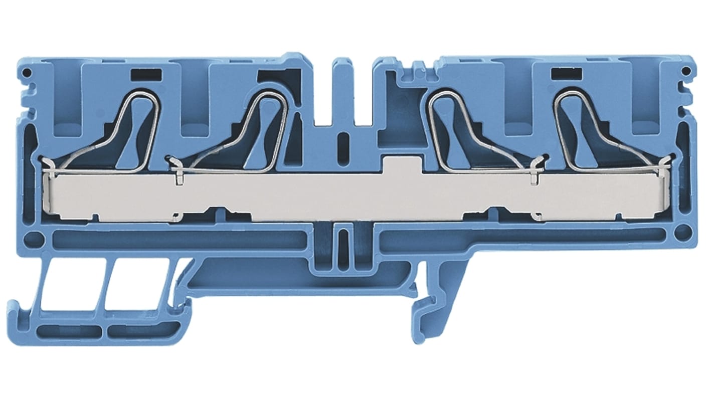 Weidmuller PDU 6/10/4AN BL -1165130000 P Series Blue, Single-Level, Push In Termination