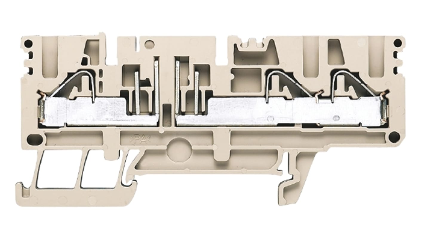 Weidmuller 1933990000 P Series Dark Beige, 0.5 → 6mm², Single-Level, Push In Termination