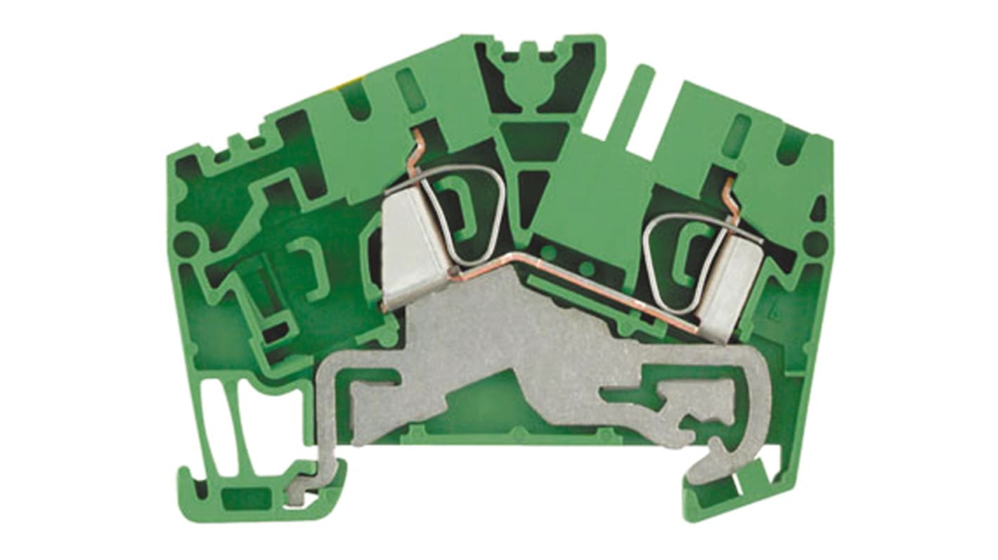 Weidmuller Z Series Green, Yellow PE Terminal, Single-Level, Clamp Termination