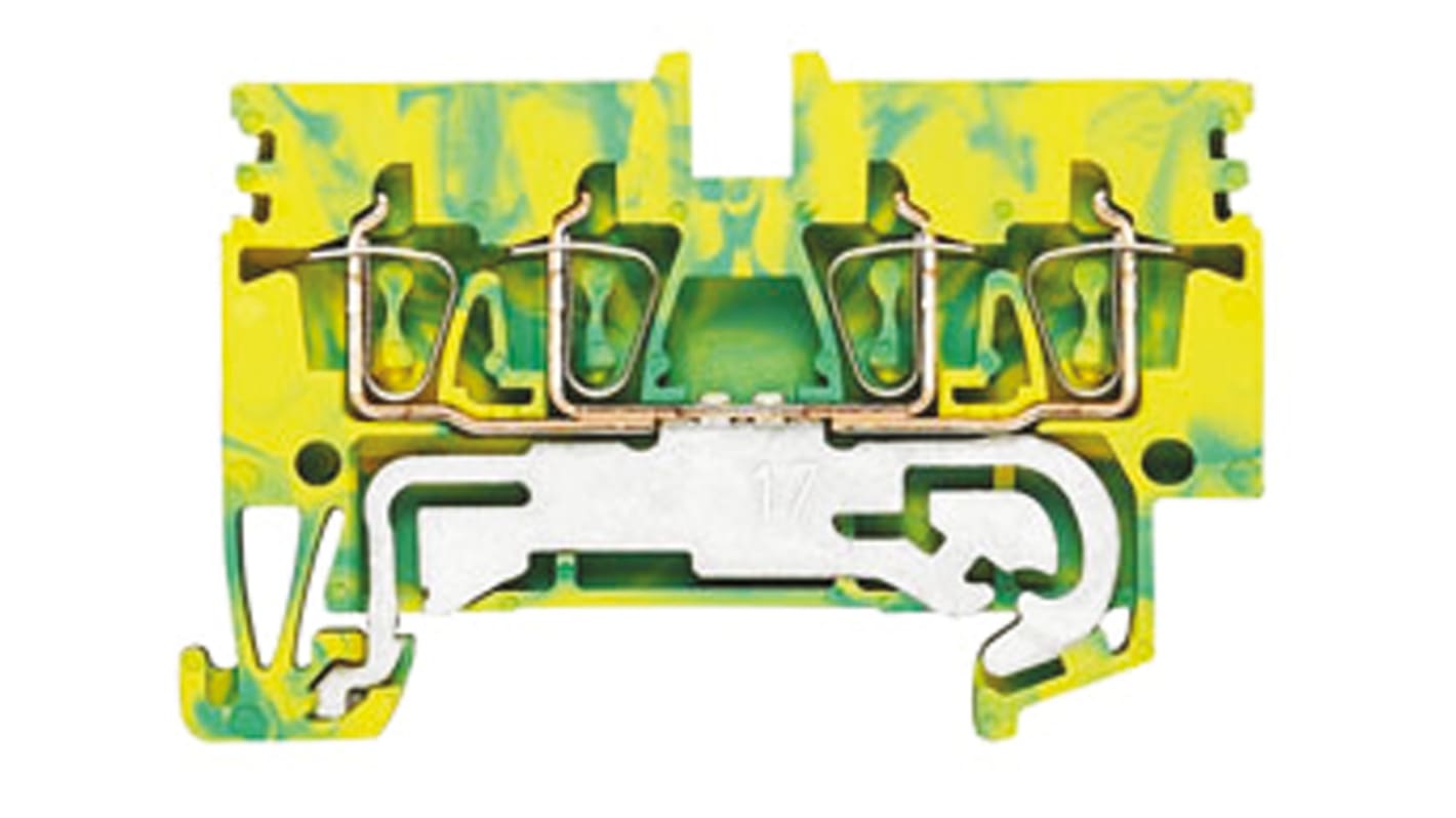 Weidmuller 1933780000 Z Series Green, Yellow, 0.5 → 4mm², Single-Level, Clamp Termination