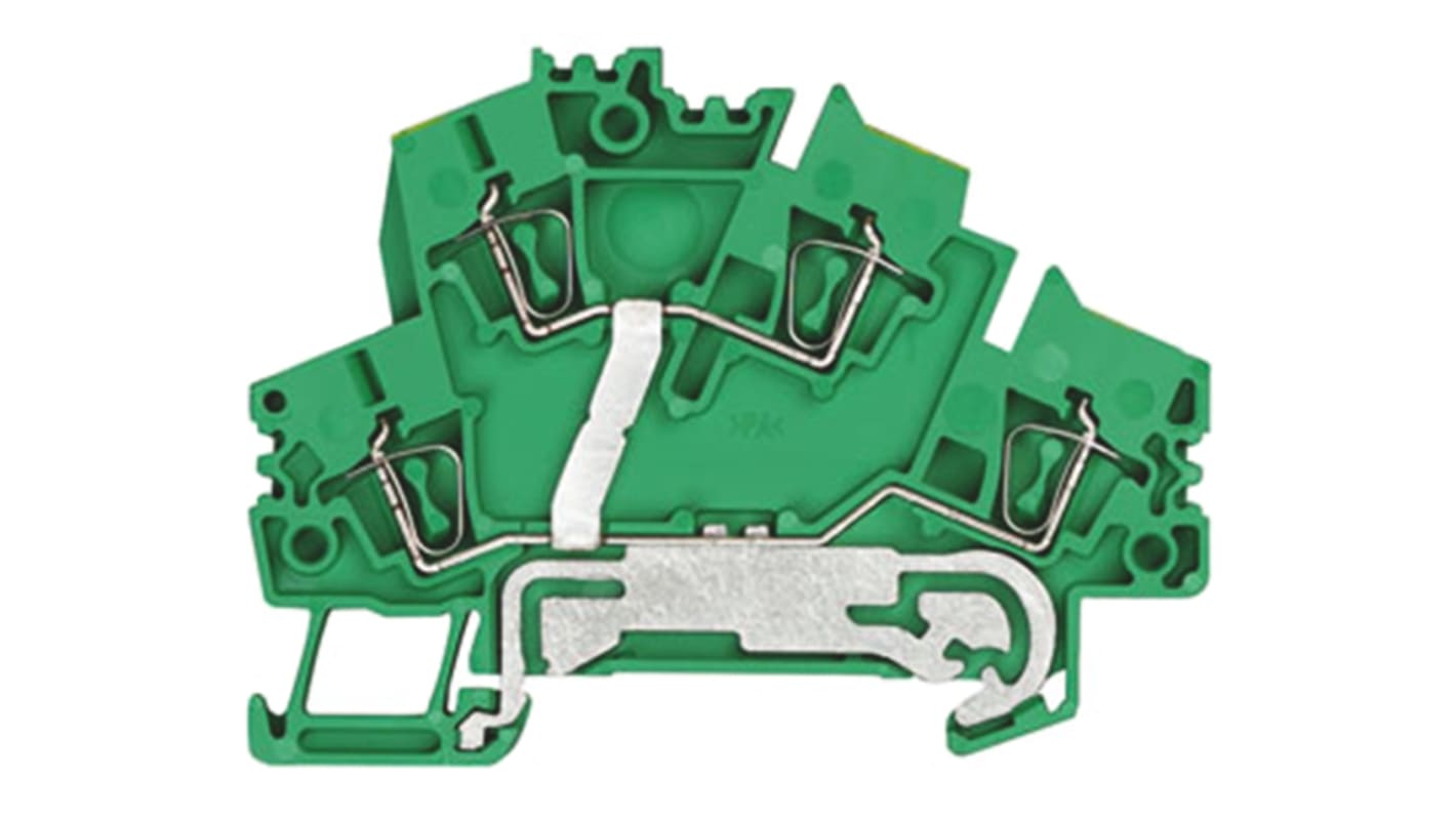 Weidmuller 1791010000 Z Series Green, Yellow, 0.5 → 4mm², Double-Level, Clamp Termination