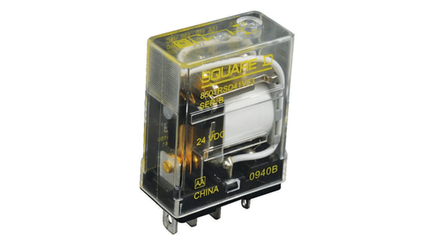Schneider Electric Plug In Non-Latching Relay, 24V dc Coil, 15A Switching Current, SPDT