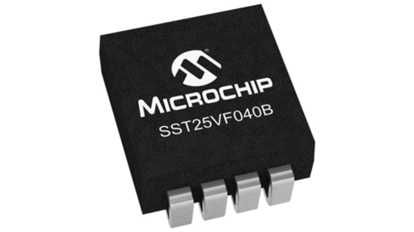 Microchip 4Mbit SPI Flash Memory 8-Pin SOIC, SST25VF040B-50-4I-S2AE