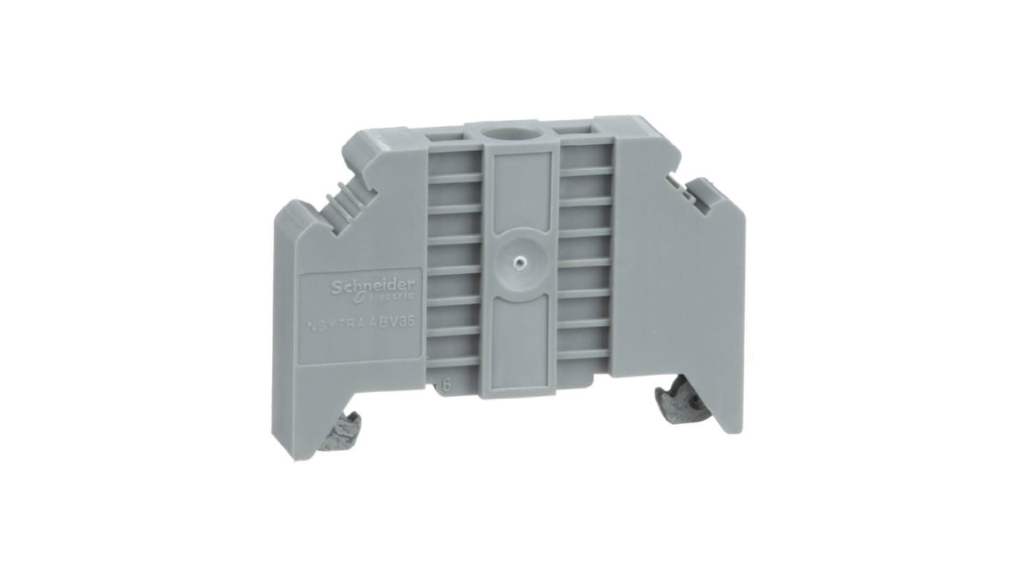 Schneider Electric NSYTR Series End Stop for Use with DIN Rail 35 mm, TRH IDC Terminal Block, TRP Push-in Terminal