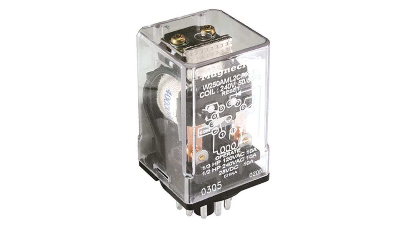Schneider Electric Plug In Latching Relay, 12V dc Coil, 16A Switching Current, DPDT