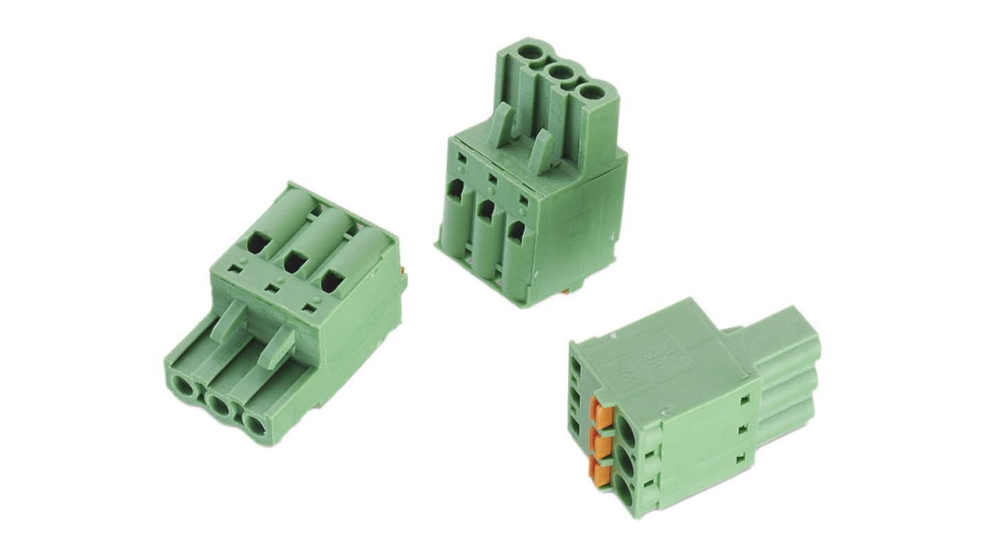 Wurth Elektronik プラグ式端子台, 353シリーズ, 5.08mmピッチ , 1列, 3極, 緑