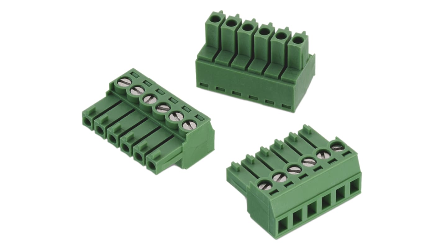 Wurth Elektronik, 3.5mm Pitch, 3611, 3 Way, , Pluggable Terminal Block, Plug, Cable Mount, Screw Termination,