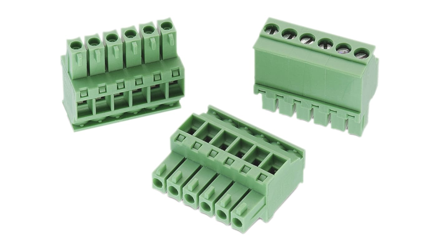 Wurth Elektronik, 3.5mm Pitch, 3631, 3 Way, , Pluggable Terminal Block, Plug, Cable Mount, Screw Termination,