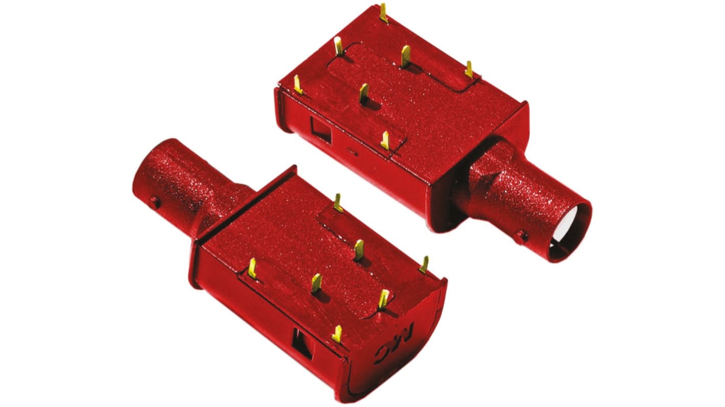 Staubli XBWB-P Series, Jack PCB Mount BNC Connector, Through Hole Termination, Right Angle Body