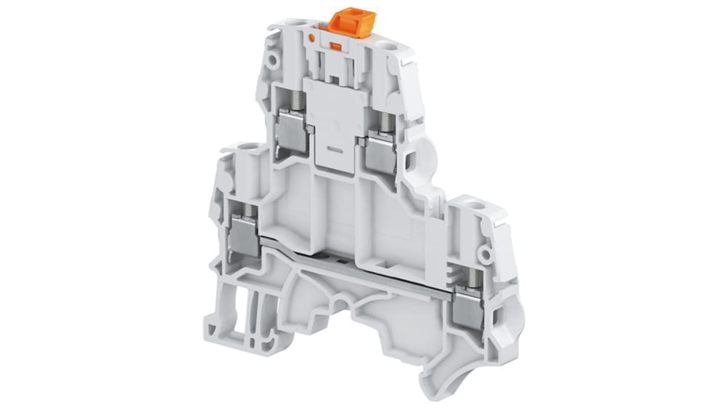 Entrelec SNK Series Grey Standard Din Rail Terminal, 4mm², Double-Level, Screw Termination