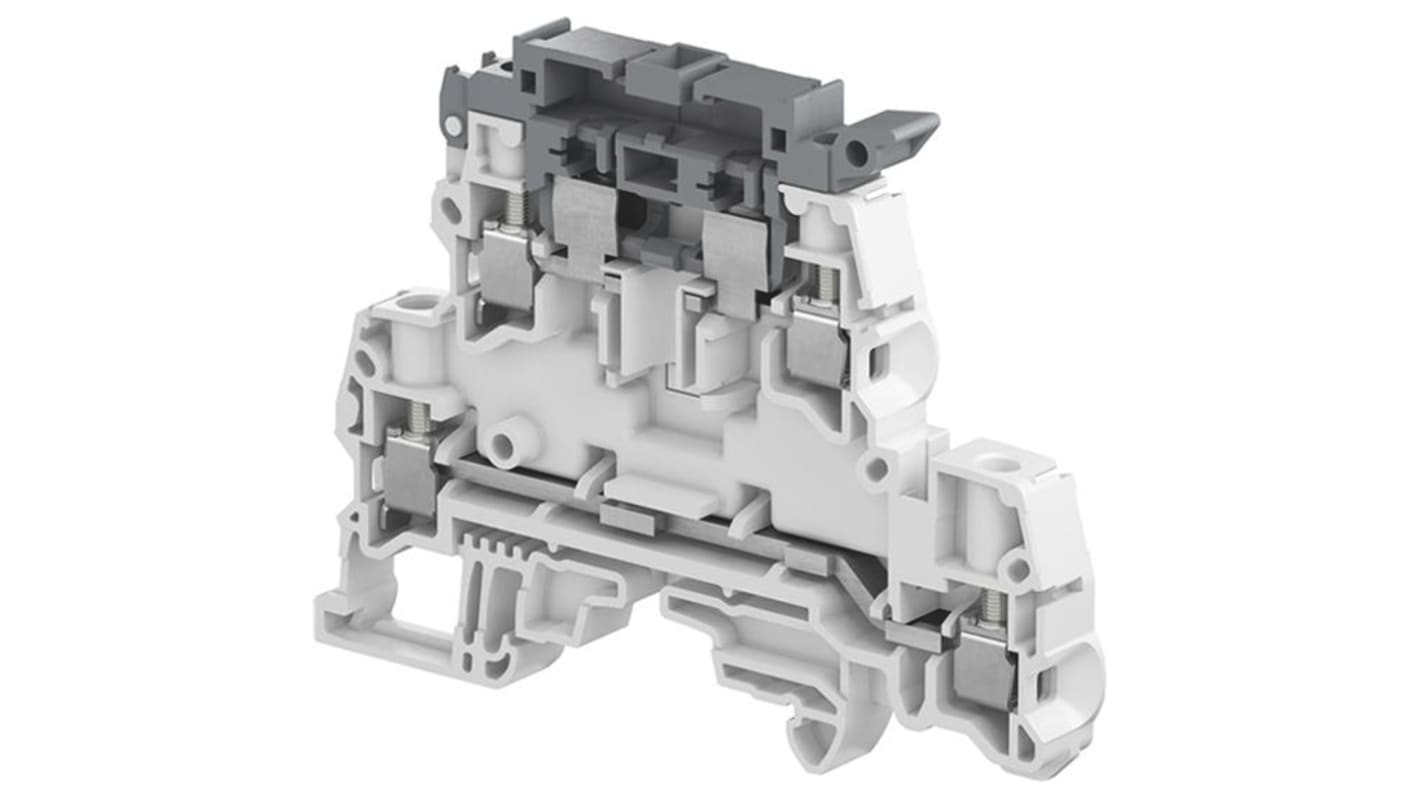 Entrelec SNK Series Grey Standard Din Rail Terminal, 4mm², Double-Level, Screw Termination