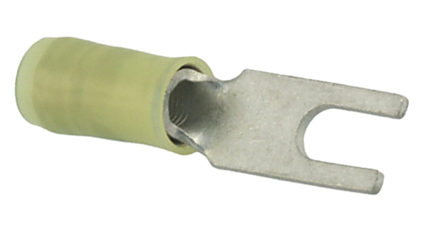 TE Connectivity 325197 Insulated Crimp Spade Connector, 2.6mm² to 6.6mm², 12AWG to 10AWG, M4 (#8) Stud Size Nylon,