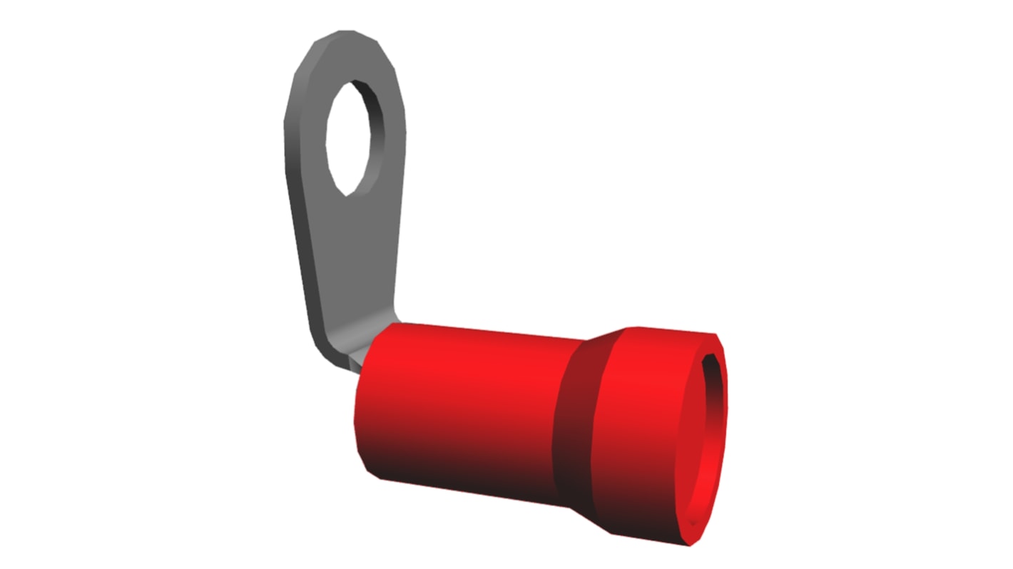 TE Connectivity, PLASTI-GRIP Insulated Ring Terminal, M6 (1/4) Stud Size, 6.6mm² to 10.5mm² Wire Size, Red