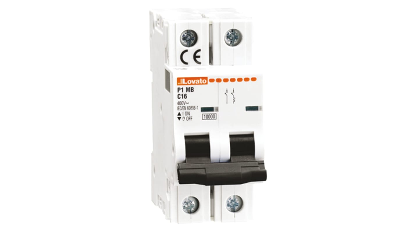 Lovato ModuLo P1MB MCB Mini Circuit Breaker, 32A Curve C, 230V AC, 60V DC, 6 kA Breaking Capacity