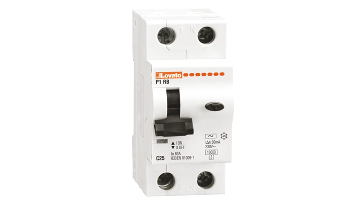 Interruptor automático y diferencial 1P+N, 20A, Sensibilidad 30mA, Curva Tipo C, Montaje en Carril DIN