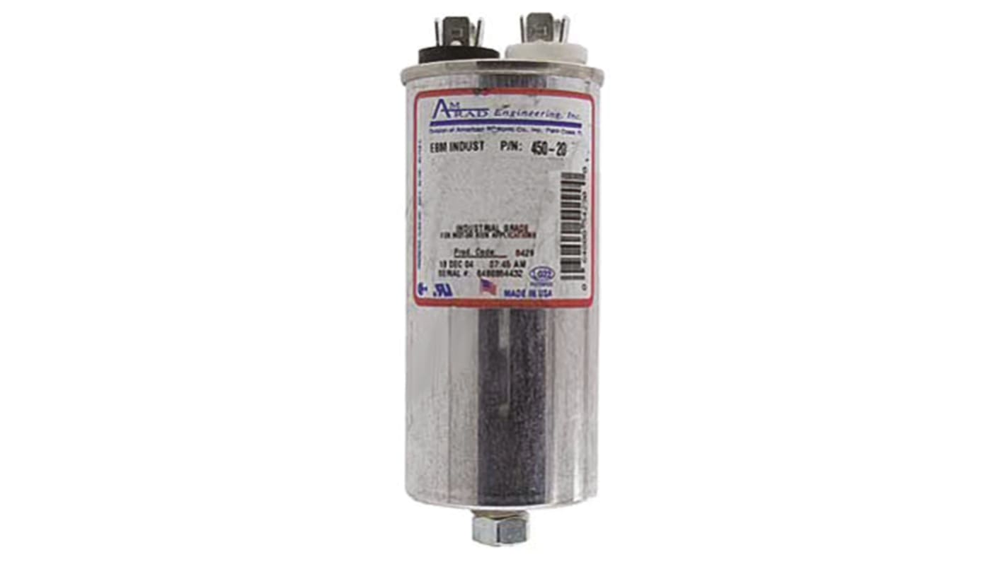 ebm-papst 450-20 Polypropylene Film Capacitor, 25μF, Stud Mount