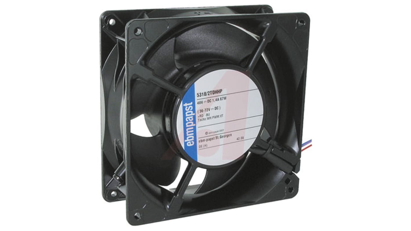 ebm-papst 5300 TD - S-Force Series Axial Fan, 48 V dc, DC Operation, 490m³/h, 66W, 140 x 140 x 51mm