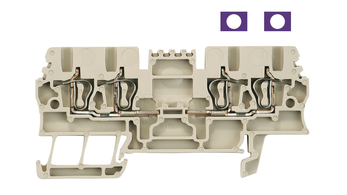 Weidmuller 1826970000 Z Series Beige, 1.5mm², Single-Level, Clamp Termination