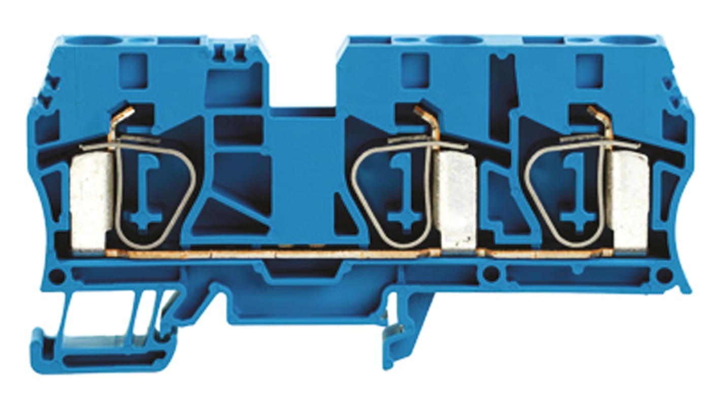 Morsettiera passante Weidmuller, Blu, livello Singolo, 57A