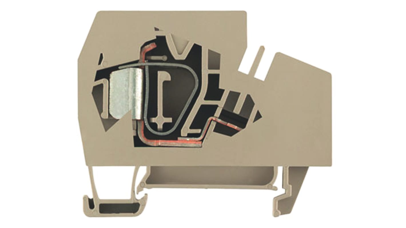 Weidmuller 1772940000 Z Series Dark Beige, Single-Level, Clamp Termination