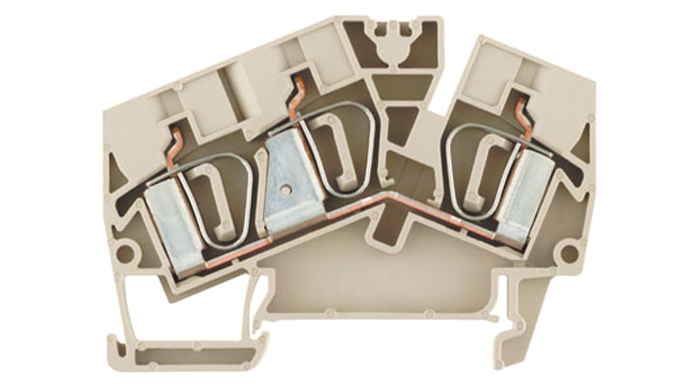 Weidmuller 单层直通式接线端子, 41A, 800 V, 钳制端接, 米色, Z系列