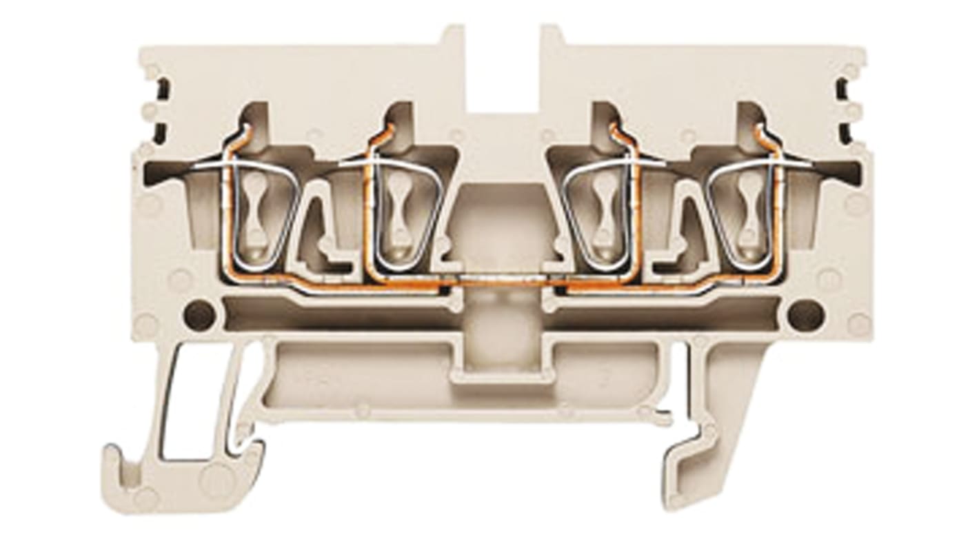 Weidmuller 1933740000 Z Series Beige, 0.5 → 4mm², Single-Level, Clamp Termination