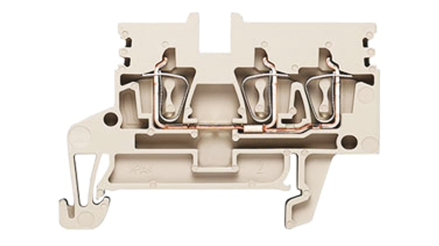 Weidmuller Z Series Beige Feed Through Terminal Block, 0.5 → 4mm², Single-Level, Clamp Termination